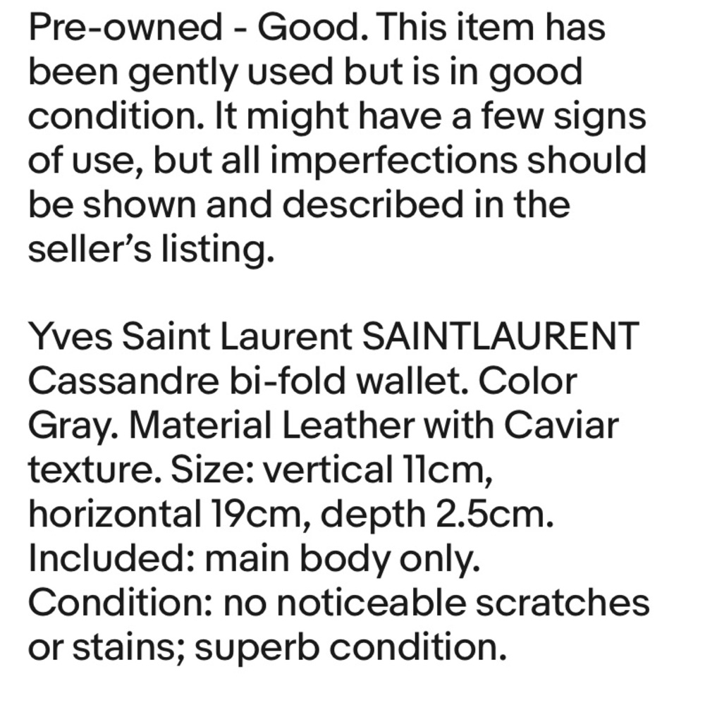 Saint Laurent Gray Leather Wallet with Gold Emblem - Picture 13 of 13